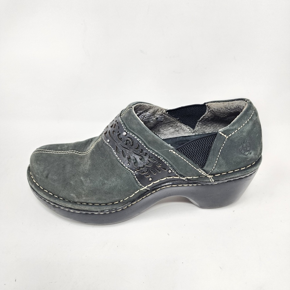 Ariat‎ Tambour Wedge Clogs Women's 8 B Blue Leather